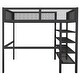 preview thumbnail 5 of 16, Artsy Full Size Metal Loft Bed with 4-Tier Shelves and Storage, Black