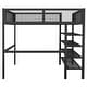 preview thumbnail 50 of 79, Twin/Full Loft Bed with Shelves, Workstation & Storage - Metal Frame