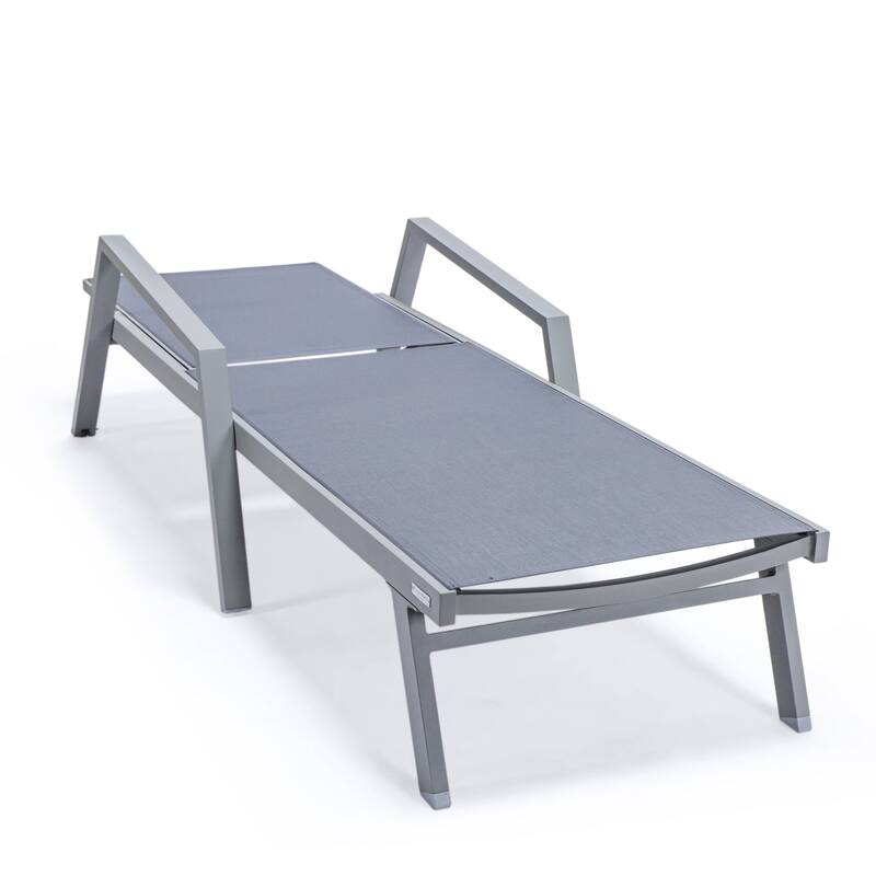 LeisureMod Set of 2 Stackable Beach Pool Sunbathing Chaise Loungers - Adjustable Outdoor Sun Lounge Chairs for Patio Backyard