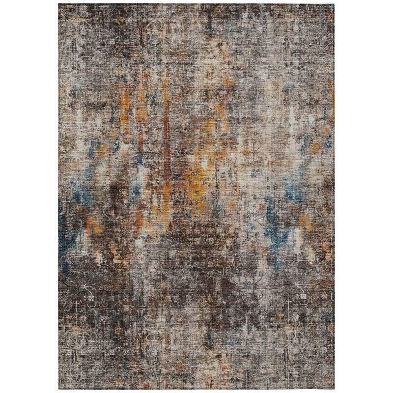 HomeRoots Abstract Transitional Rectangle Outdoor Rug