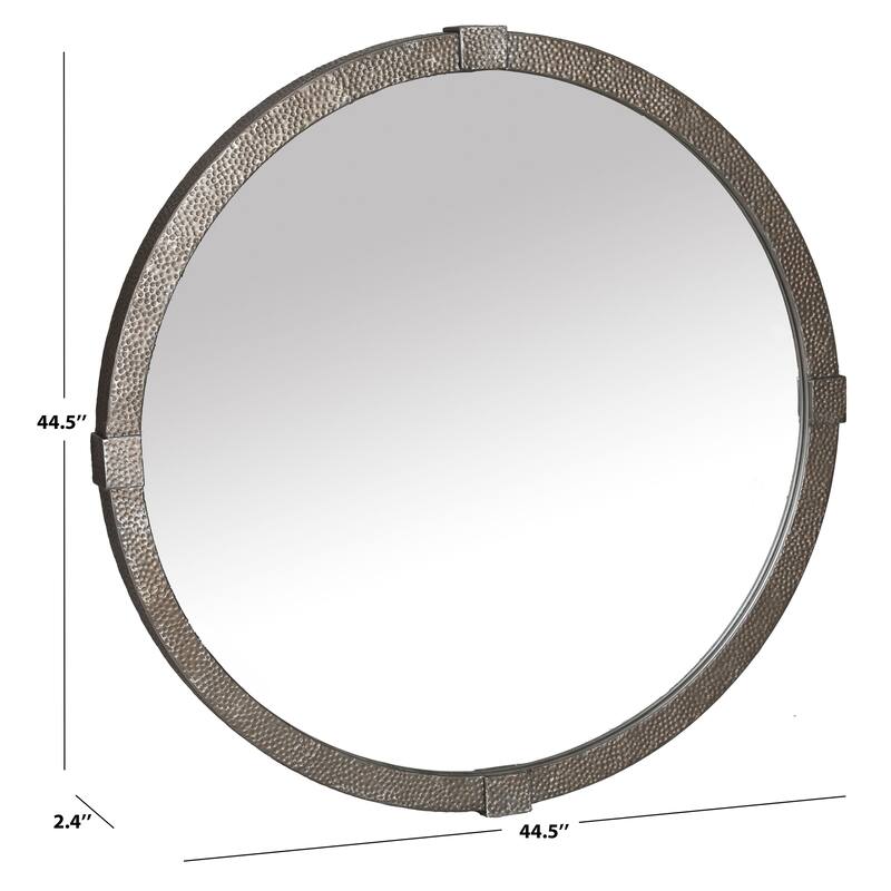 SAFAVIEH Couture Shailene Rust 44.5-inch Round Metal Mirror - 44.5"W x 2.4"D x 44.5"H