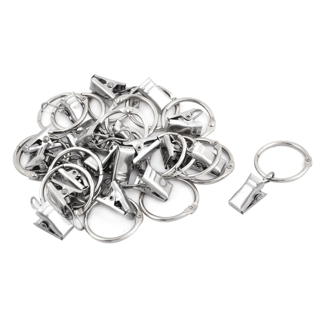 20pcs Stainless Steel Shower Bath Window Curtain Rod Clips Hook Clip Rings CA 