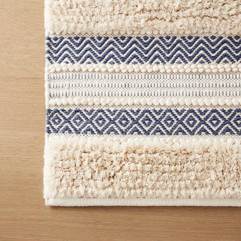 INK+IVY Asher Woven Texture Stripe Bath Rug