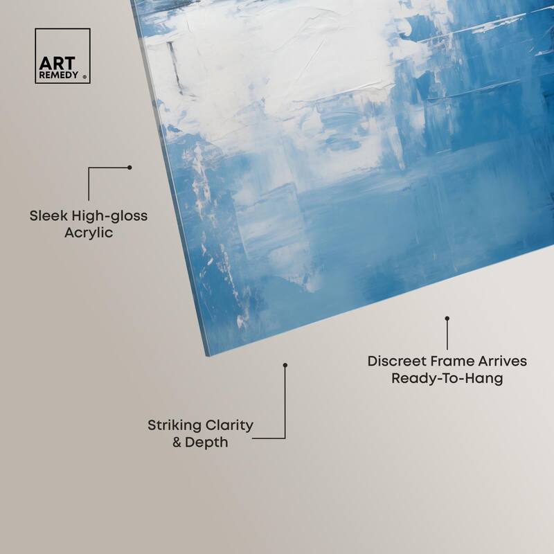 Layers of Blue Acrylic by Art Remedy, Ready to Hang