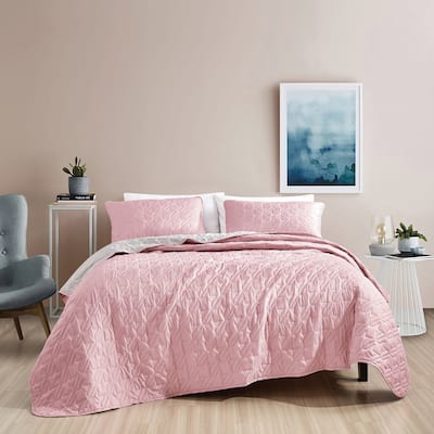 Shatex Pilvi 3 piece Lightweight Cooling Bedspread set,Oversized Reversible Quilt set