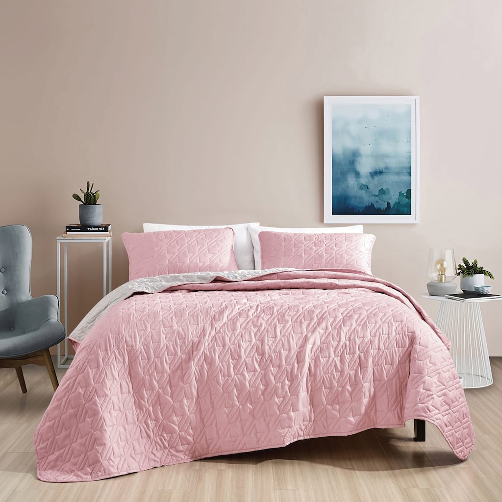 Shatex Pilvi 3 piece Lightweight Cooling Bedspread set,Oversized Reversible Quilt set
