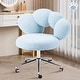 preview thumbnail 3 of 22, Armless Desk Chair Makeup Vanity Chair with Wheels and Adjustable Height Office Chair Criss Cross Cross-Legged Chair Blue