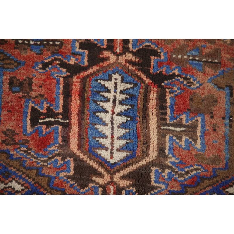Hand Knotted Oriental 100% Wool Carpet Traditional Medallion Red Heriz Area Rug - 10' 1'' X 7' 5''
