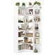 preview thumbnail 24 of 22, 6-Tier Corner Bookshelf, 71" H Freestanding L-Shaped Book Shelf with Baffle, Corner Open Display Shelf Bookcase