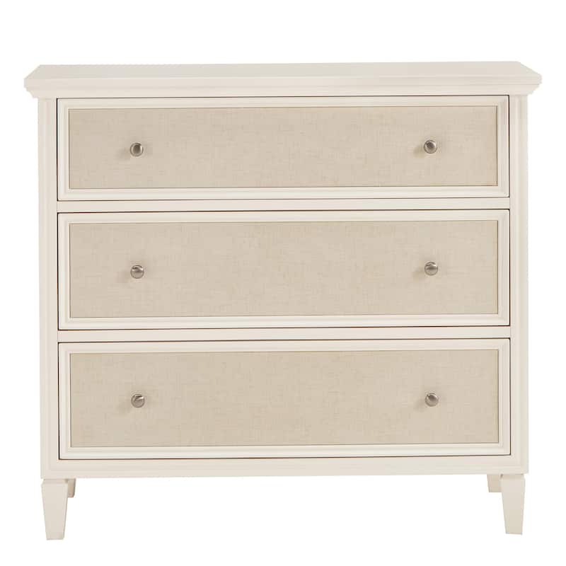 Thea White Finish Beige Linen Drawer Face Dresser by iNSPIRE Q Classic