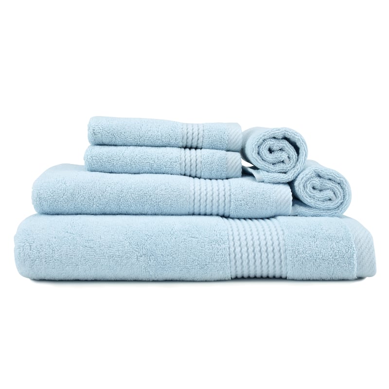 East'N Blue Lara Turkish Cotton Bath Towel Set (Set of 6) - (1 Bath Towel, 1 Hand Towel, 4 Washcloth)