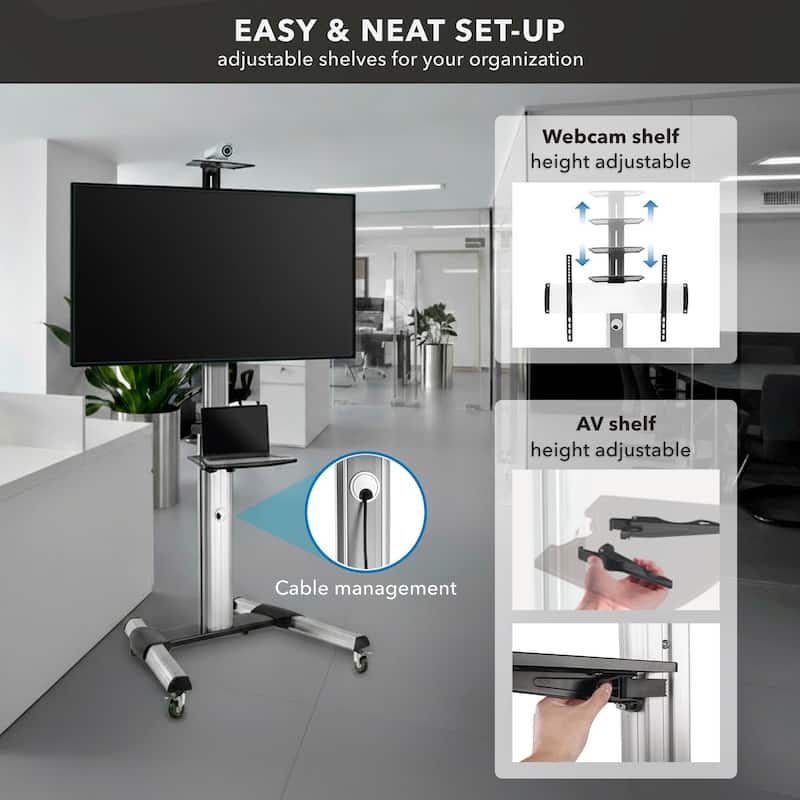 Mount-It! Mobile TV Stand for Flat Screen Televisions - Black