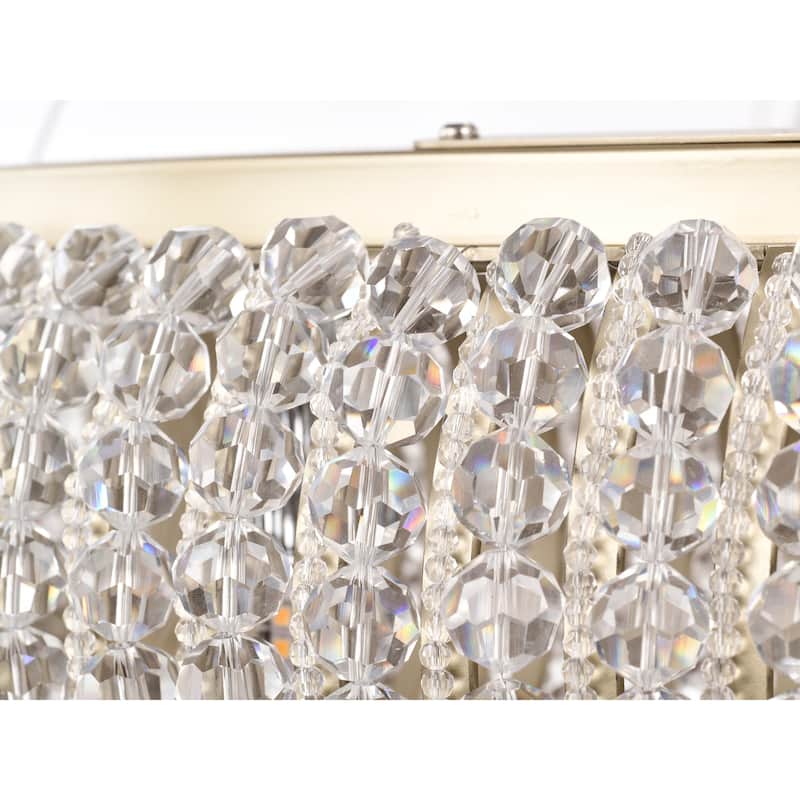 Krista Glam Champagne Gold Crystal Chandelier - 2 Size Options (16-Light/24-Light), Dimmable G9 Fixture with Adjustable Wire