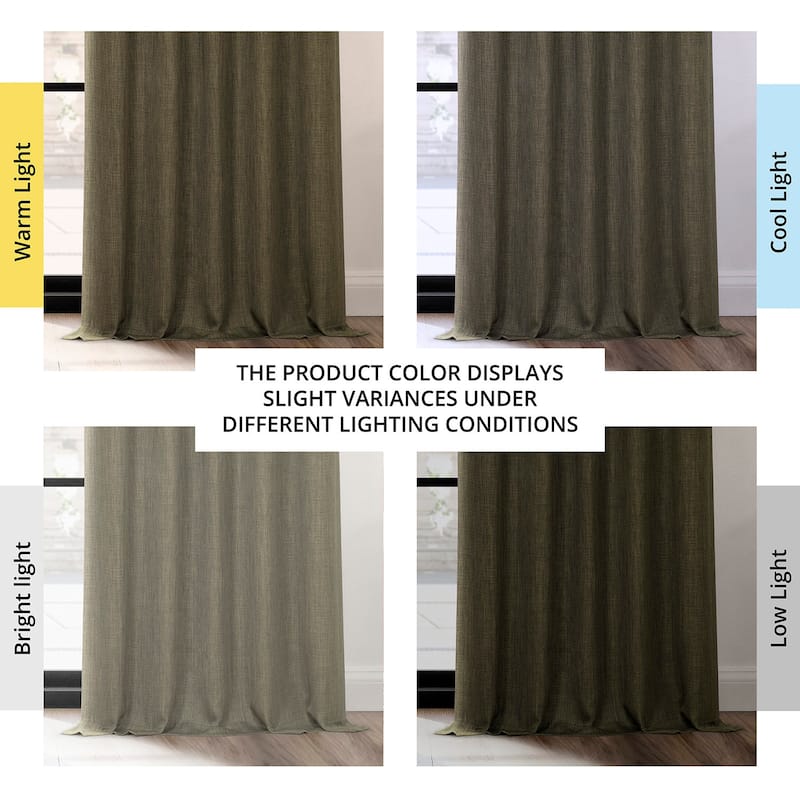 Exclusive Fabrics Grommet Textured Faux Linen Room Darkening Curtains for Bedroom & Living Room Curtains (1 Panel)