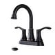 preview thumbnail 9 of 15, PROOX 4-inch Swivel Spout Centerset 3-hole Bathroom Faucet with Pop-up Drain Oil Rubbed Bronze
