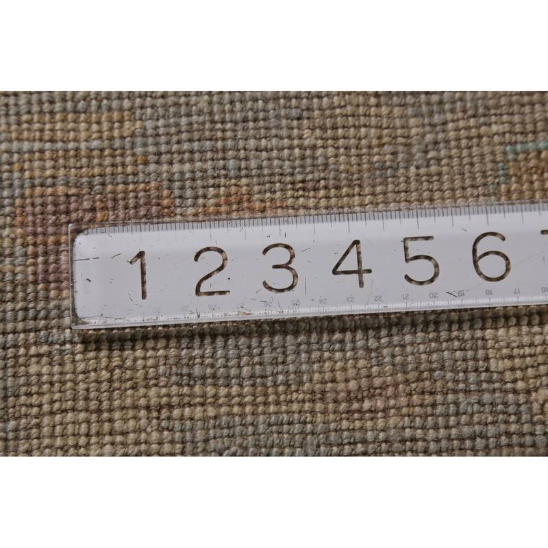 Earth Tone Oushak Vegetable Dye Turkish Rug Hand-Knotted Wool Carpet - 6'1"x 8'8"