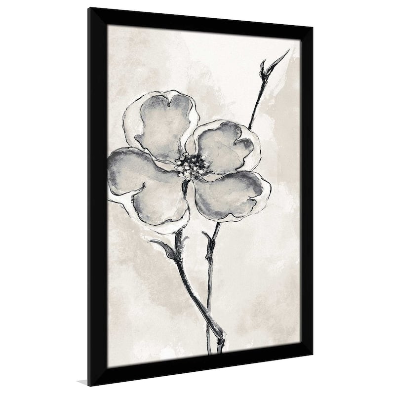 "Solitary Dogwood II Taupe (Vertical)" Print on Acrylic
