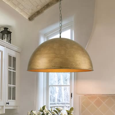 4-Light 23.6 in. Industrial Farmhouse Metal Dome Pendant Light for Dining Room - 23.6 in.