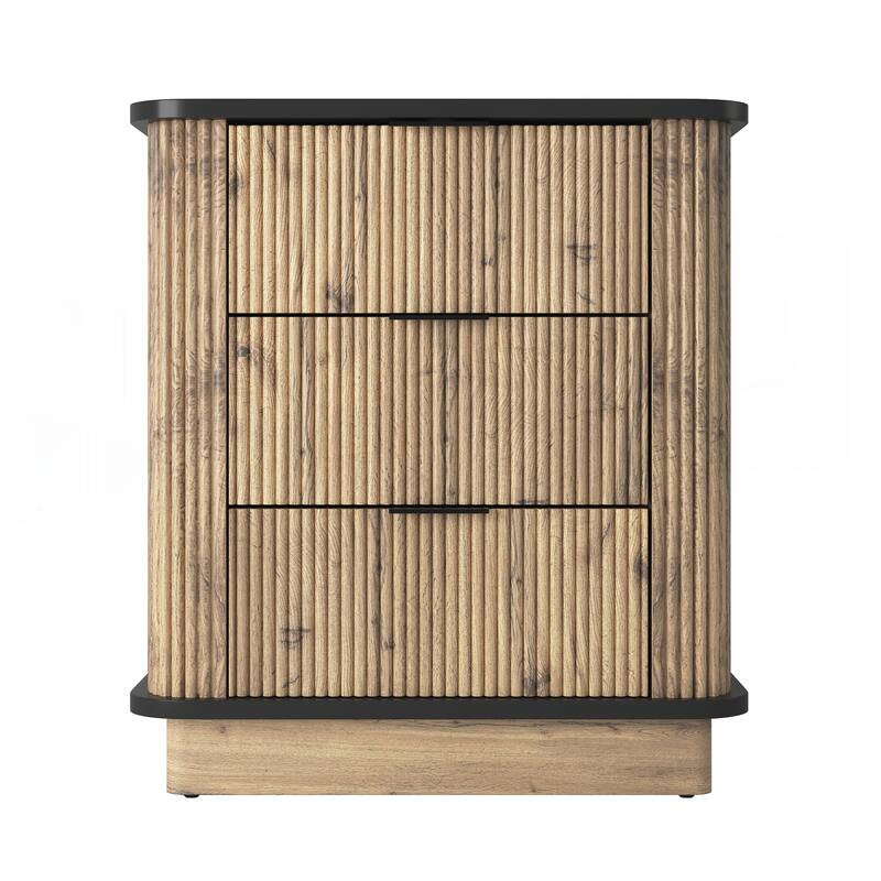 Multi-functional three-drawer MDF nightstand