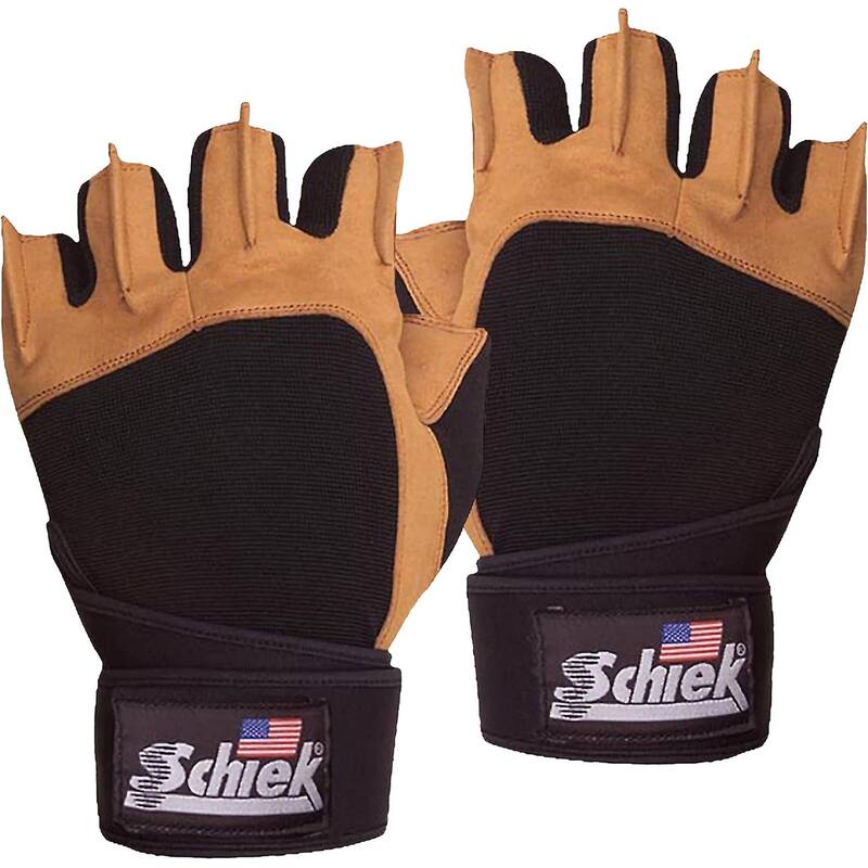 Unisex Power Series Lifting Gloves with Wrist Wraps, Brown, Size Medium