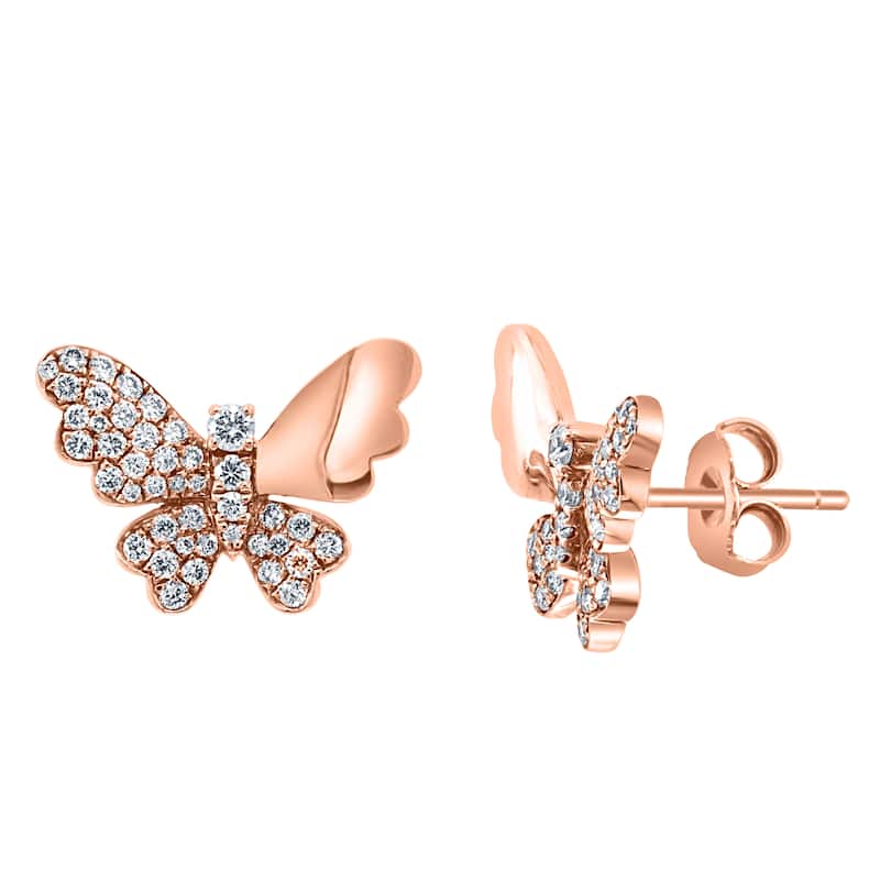 EFFY 14K Rose Gold Diamond Earrings