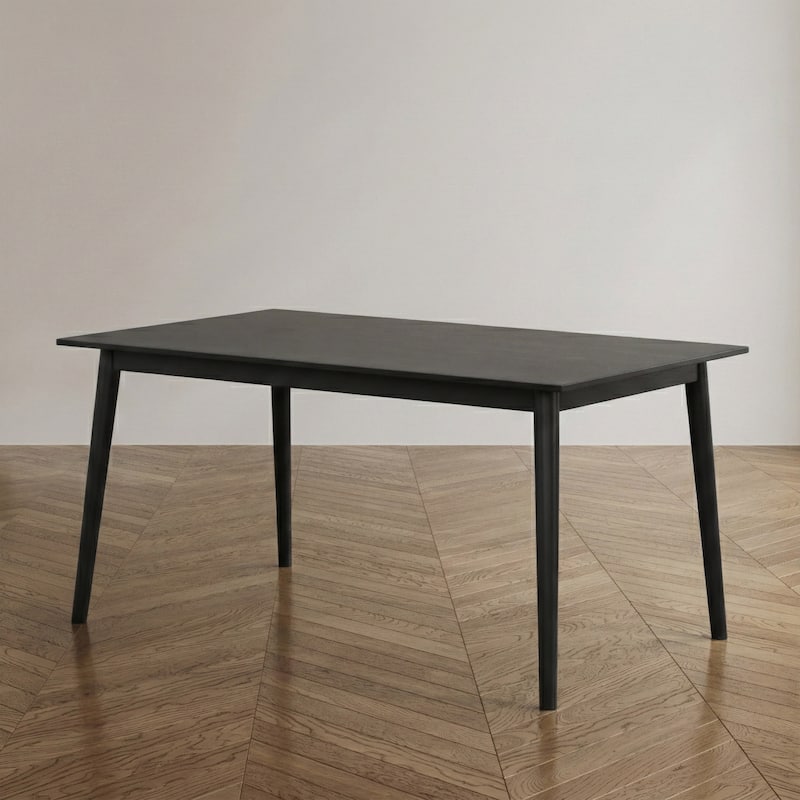 Furniture of America Olivea Mid-Century Modern 60-inch Black Wood Dining Table - Black