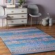 preview thumbnail 5 of 6, Nuloom Navy Blue/Pink/Orange Vintage-inspired Faded Mist Tribal Florid Nylon Area Rug 5' x 8' - Navy Blue - Rectangle