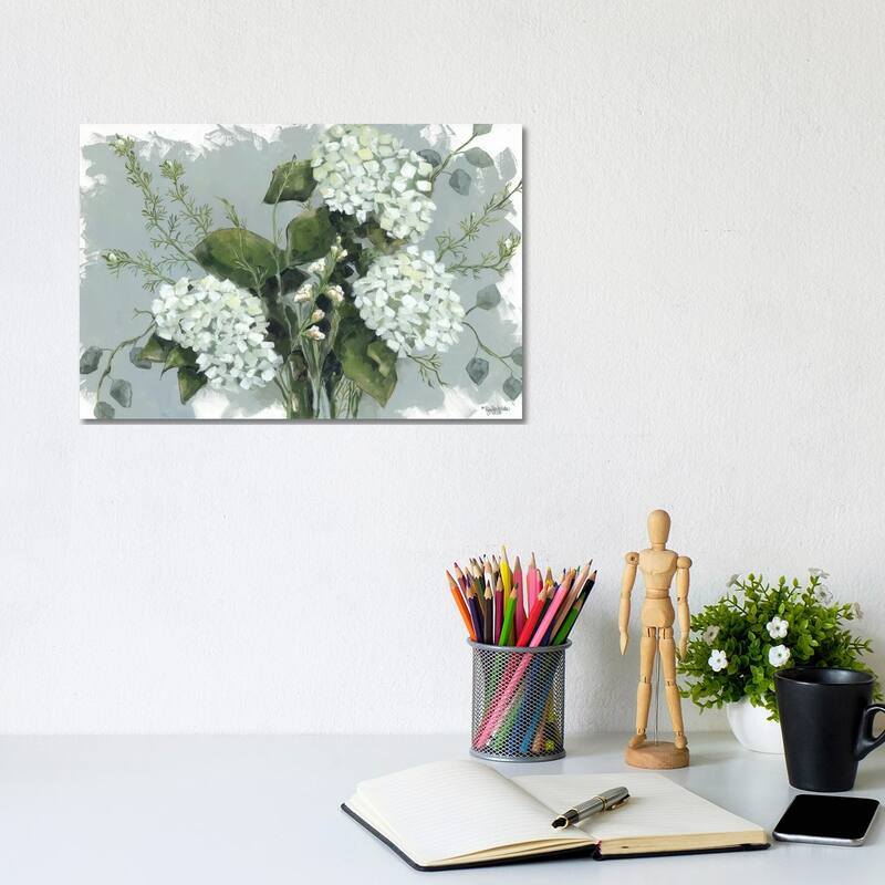 iCanvas "Hydrangeas In White" by Jennifer Holden Canvas Print - 8x12x0.75