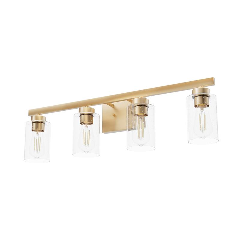 Hunter Hartland Bathroom Vanity Wall Light, Damp Rated - Transitional, Rustic, Contemporary - Clear Seeded Glass