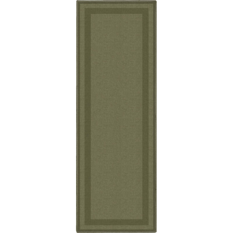 Well Woven Plain Border Flat-Weave Area Rug