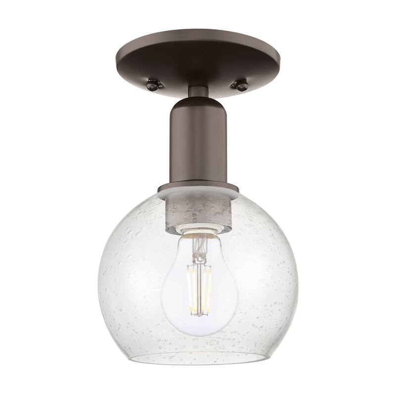 Innovations Lighting Endless Possibilities Arcadia - Athens - 1 Light 6" Semi-Flush Mount - Oil Rubbed Bronze/Seedy