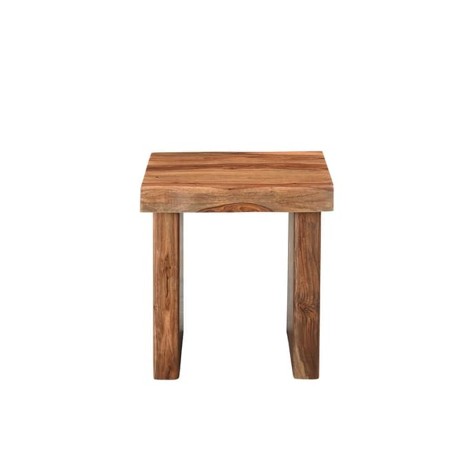 HomeRoots 23" Brown Solid Wood Square Live Edge End Table