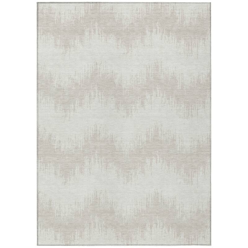 Machine Washable Indoor/ Outdoor Chantille Modern Chevron Rug