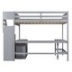 preview thumbnail 22 of 26, Full Loft Kids Bed Frame with L-Shaped Desk, 3-Tier Storage Shelves & Storage Staircase for Space-Saving, Easy Assembly, White
