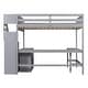 preview thumbnail 8 of 32, Full Size Loft Bed with Desk and Storage Staircase, Grey - Space-Saving Design