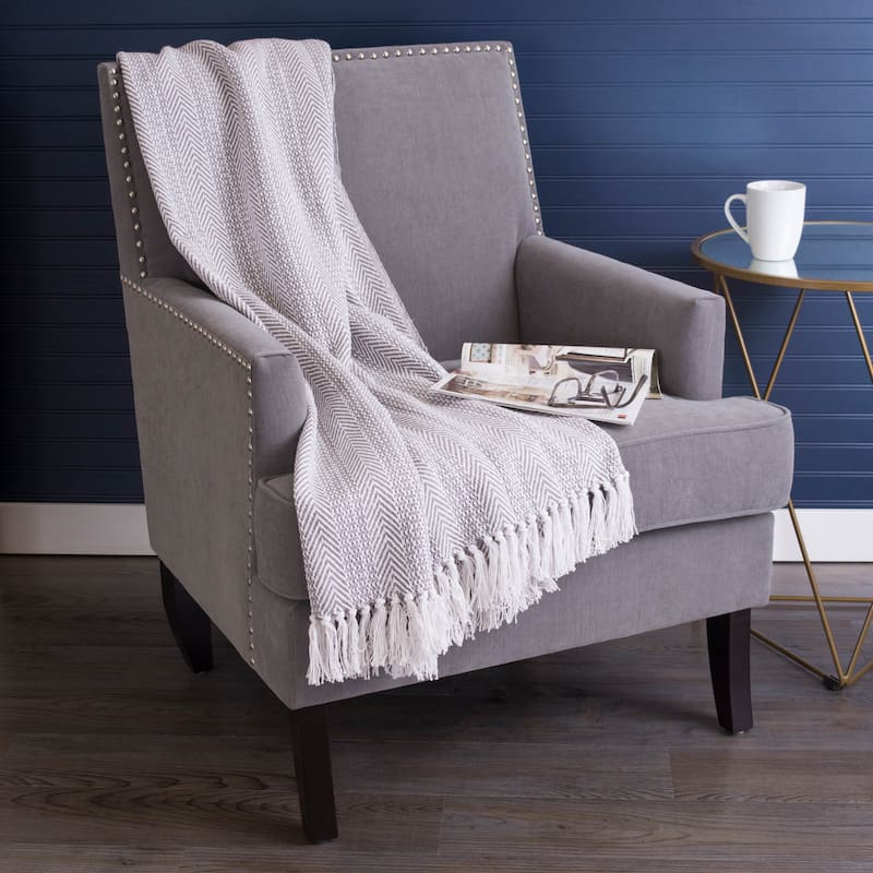 DII Herringbone Stripe Decorative Throw