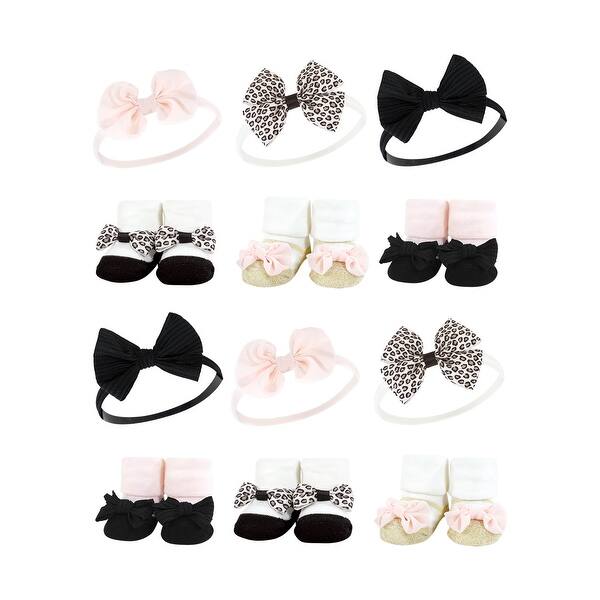 slide 1 of 1, Hudson Baby Infant Girl 12Pc Headband and Socks Giftset, Light Pink Leopard, One Size - Light Pink Leopard Light Pink Leopard - One Size