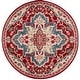 preview thumbnail 19 of 22, SAFAVIEH Kashan Adelma Oriental Rug with Fringe 6'7" Round - Red/Beige - Round