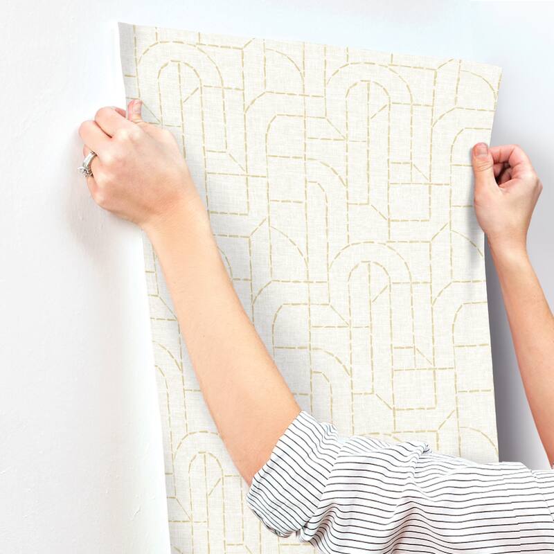 A-Street Prints Integrity Yellow Arched Outlines Wallpaper