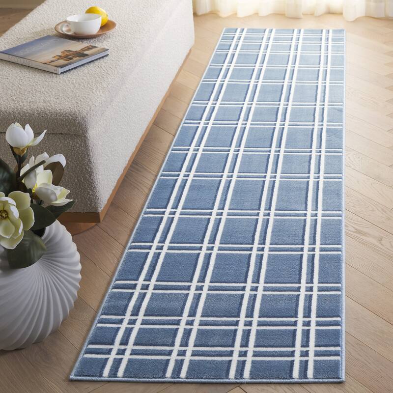 SAFAVIEH Groove Uladzmir Modern & Contemporary Rug - 2'3" x 8' Runner - Blue/Ivory