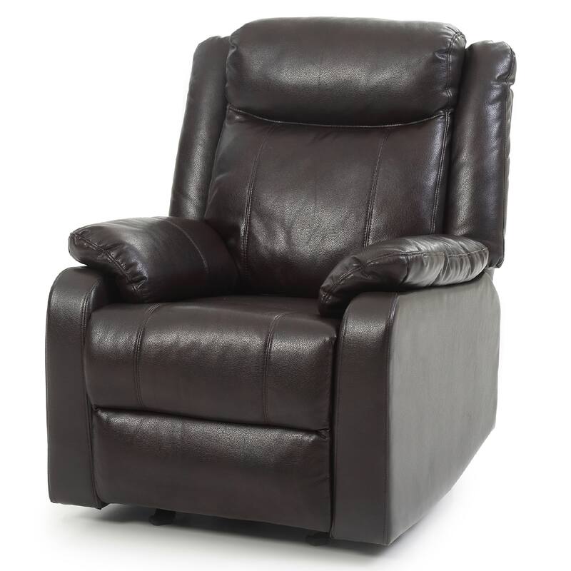 Upholstered Reclining Accent Chair with Padded Arms - 40" - Dark Brown