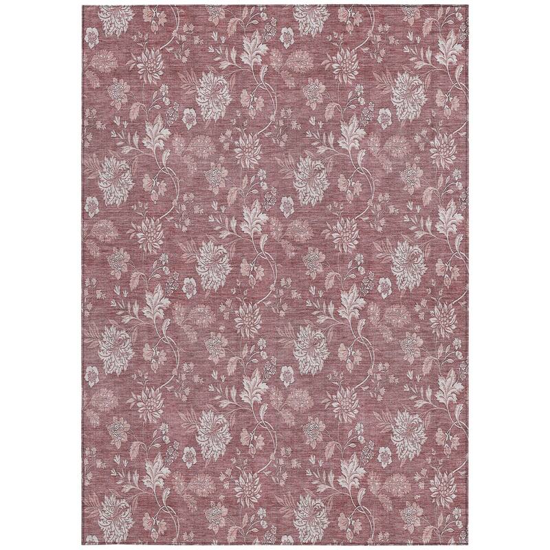 HomeRoots Floral Transitional Rectangle Outdoor Rug