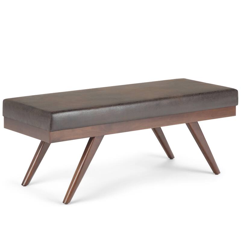 WYNDENHALL Nadine 48 inch Wide Mid Century Modern Rectangle Ottoman Bench