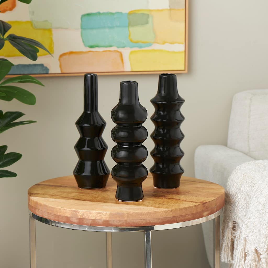 Ceramic Bubble Inspired Abstract Vase with Varying Shapes (Set of 3)