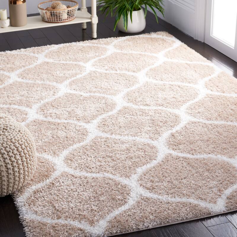 SAFAVIEH, Tahoe Shag Lisl Trellis 1.2-inch Thick Rug - 9' x 12'