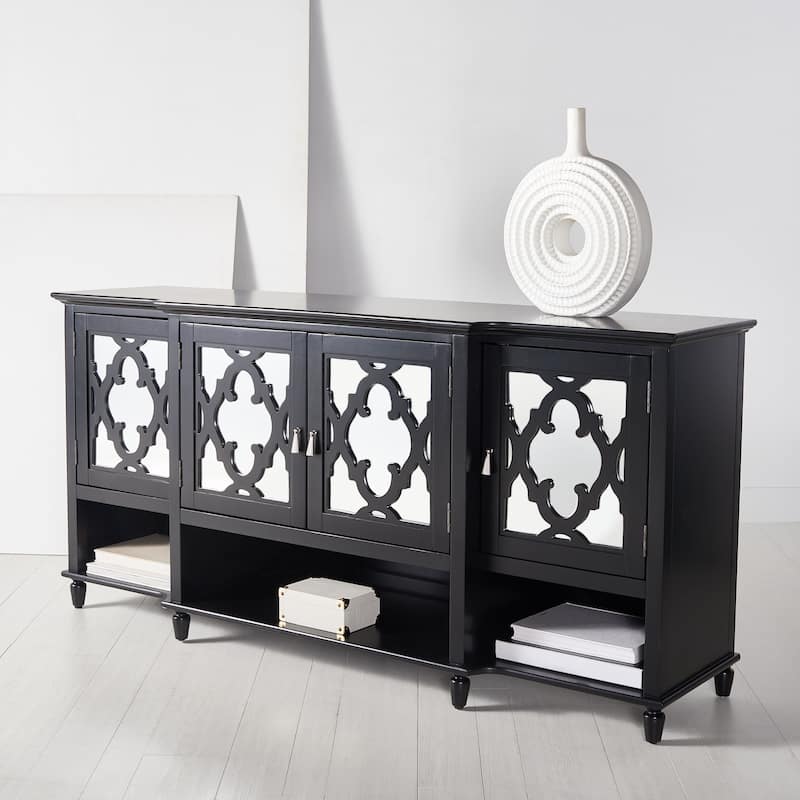 SAFAVIEH Home Juliette Mirrored Sideboard - 72"W x 19"D x 34"H - Black