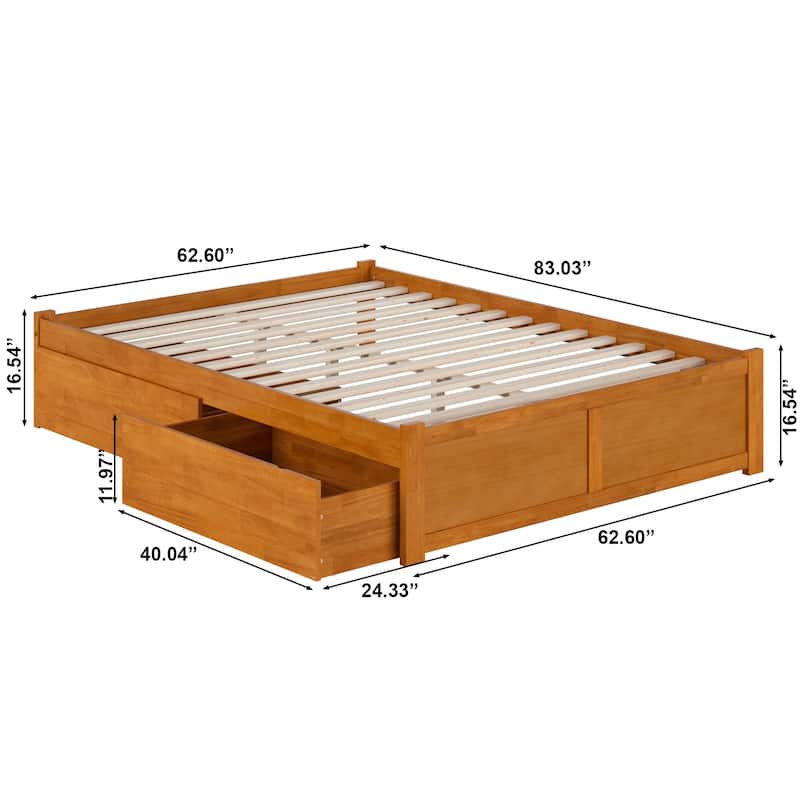 Concord Platform Bed with Footboard and Storage Drawers
