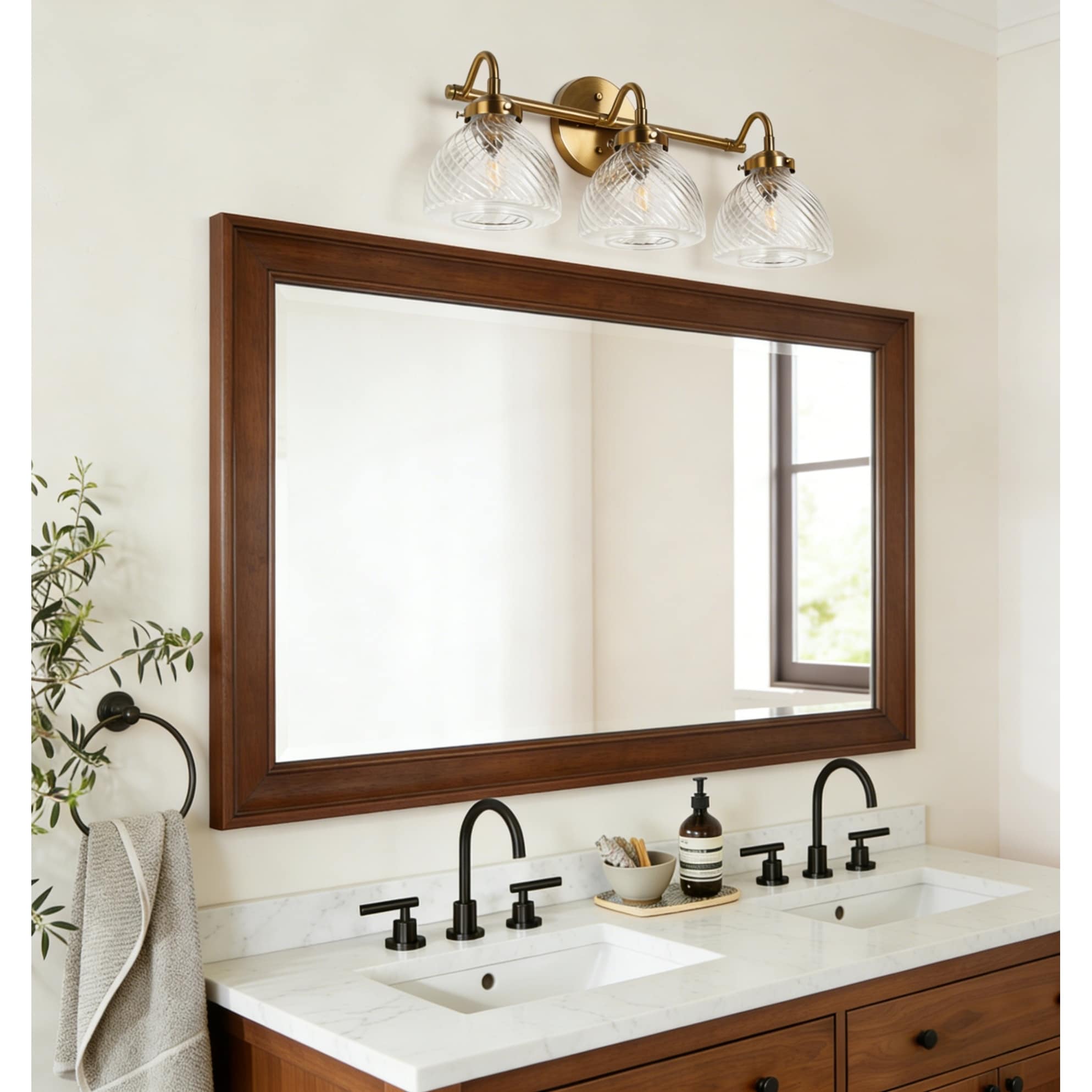 Draki Mid-century Modern Unique Bathroom Vanity Lights Dome Glass