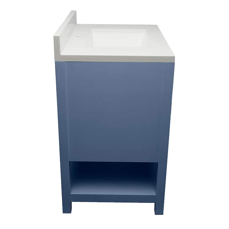 Taos 31 in. W x 22 in. D x 36 in. H Bath Vanity in with White Cultured Marble Top Single Hole.