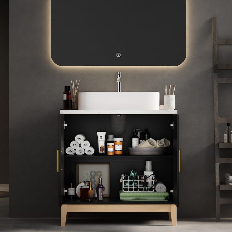 Elegant Freestanding Vanity with Ample Storage Space Bathroom Cabinet